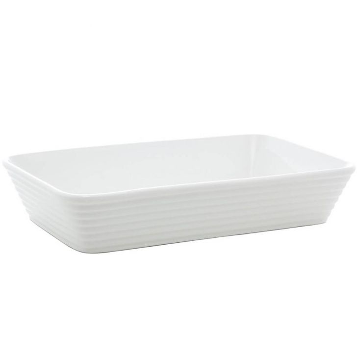 Travessa de Porcelana Branca Linea Lyor 20,5x15,5cm Refratár