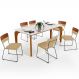 Mesa Capri 160 Off White 6 Cadeiras Allana B05 Faixa Couríssimo Camel Linho Bege Escuro - Lyam Decor