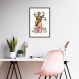 Quadro Deusa da Justiça Themis Flores 60x43 Caixa Marrom
