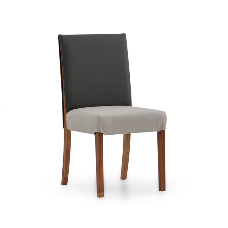 Cadeira Sloan Poliéster Bege e Chumbo Esverdeado