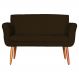 Namoradeira Decorativa Isabela Pés Palito Suede Marrom - DS Estofados