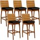 Kit 05 Banquetas Altas Cozinha Sala Jantar Fixa Mila L02 Couríssimo Whisky Couríssimo Preto - Lyam Decor