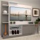 Estante com painel para TV até 55 polegadas e 2 portas Porto Multimóveis Branco/Lacca Fumê