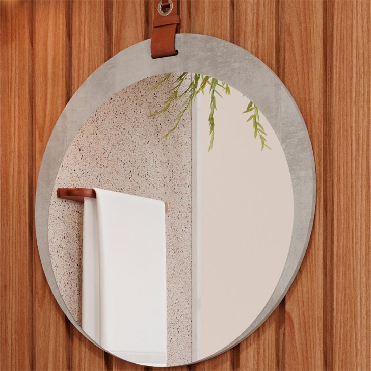 Espelho Decorativo Lua 60x60cm Cimento