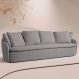 Sofá Living Sala de Estar Toscana 270cm 3 Lugares Veludo Luxo Cinza G92 - Gran Belo