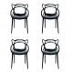 Conjunto de 4 Cadeiras Allegra Preto