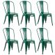 Conjunto - 6 x cadeiras Iron Tolix - Industrial - Vintage - Verde floresta