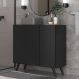 Gabinete Banheiro 3 Portas Retrô 90cm Multimóveis MP5030 Preto