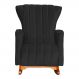 Poltrona Decorativa Melinda Pés Balanço Suede Preto