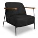 Poltrona Decorativa Celeste Linho Bouclê Preto Base de Ferro Preto - Pallazio