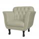 Poltrona Decorativa Helena Pés Luis XV Suede Bege - DS Estofados