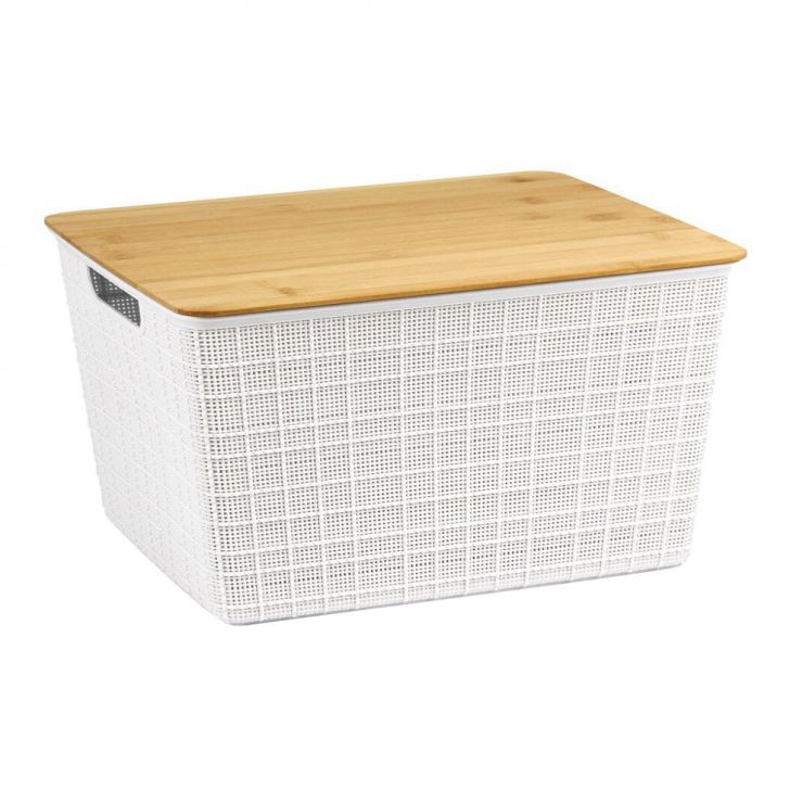 Caixa Organizadora com Tampa Oikos 18L Branca