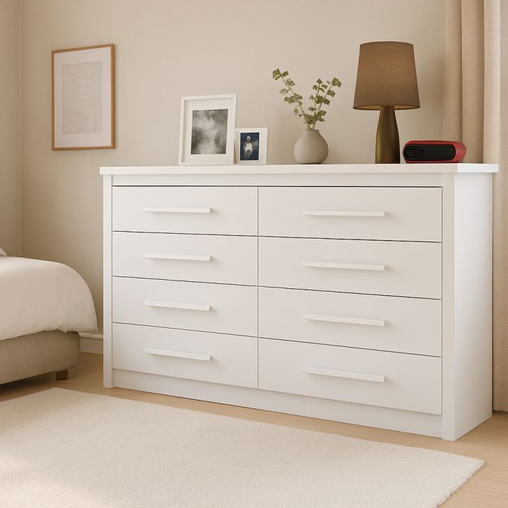 Cômoda Elegance 8 Gavetas Branca