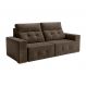 Sofá 3 Lugares Retrátil e Reclinável Roma Suede Marrom 180 cm
