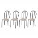 Kit 4 Cadeiras 004 Cromo Preto/Rattan - Artefamol