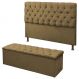Kit Cabeceira Alice+ Calçadeira Itália Solteiro 90 CM Suede Camurça - D A Decor