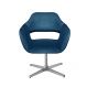 Poltrona Giratória Zara Base Cromada - Linho Azul