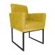 Poltrona Decorativa Klara Base Preto Veludo Amarelo - Montanaris Decor
