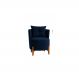 Poltrona Orgânica Curva Luna Veludo Azul Marinho - Montanaris Decor