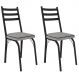 Kit 2 Cadeiras para Cozinha Tubular D-13 Nara de Aço Preto/Grafiato