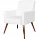 Poltrona Decorativa Para Sala de Estar e Recepção Maria W01 Pés Palito Corino Branco - Lyam Decor
