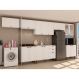 Cozinha Compacta Iluminata 14 Portas 3 Gavetas Branco e Ébano