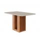 Mesa de Jantar Retangular com Tampo de Vidro Ariela Off White e Cinamomo 130 cm
