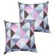 Kit 2 Capas Para Almofada 45 cm x 45 cm Estampa Triângulo Rosa
