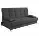 Sofá Cama Equador 193 cm Encosto Reclinável Veludo Grafite Pés Plástico Cromado - D'Rossi