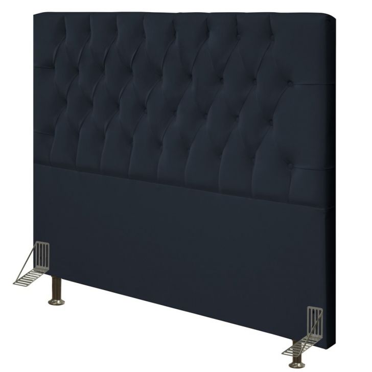 Cabeceira Cama Box Casal Queen 160cm Diamante Veludo J02 Preto - Mpozenato