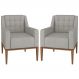 Kit 2 Poltronas Decorativas Sala de Estar Madonna Suede Cinza G52 - Gran Belo