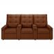 Poltrona de Cinema Reclinável 3 Lugares Baú USB Mallie FH9 Veludo Terracota - Mpozenato