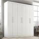 Guarda Roupa Casal Lisboa 6 Portas 2 Gav Branco