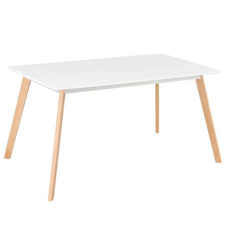 Mesa de jantar retangular Leda 80 x 140 cm Branco