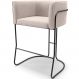 Banqueta Decorativa Fixa Baixa Base de Aço Preto Betina D02 Suede Bege D-309 - Lyam Decor