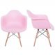 Kit 02 Cadeiras Melbourne Eiffel Charles Eames Base Madeira - Rosa - D'Rossi