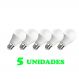 5 Lampadas Bulbo E27 15W Ed Bivolt Policarbonato Leitosa Branco