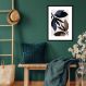 Quadro Folhas Azul e Marrom - 60x48cm