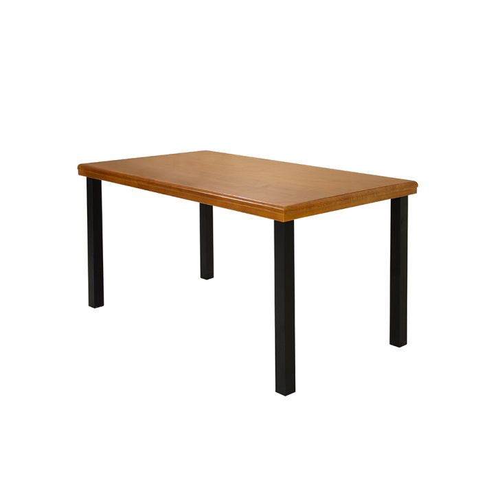 Mesa de Jantar Retangular Pisa Marrom e Preta 160 cm