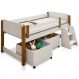 Cama Alta Juvenil Paty com Nichos Branco e Mel