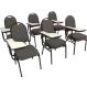 Kit com 6 Cadeiras Universitária para Auditórios Linha Hotel Cinza