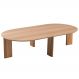 Mesa de Centro Para Sala de Estar Oval Pés Madeira Bulat A03 Hanover Roble - Lyam Decor