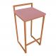 Banqueta Pietra Suede Rose Base Cobre D'Rossi