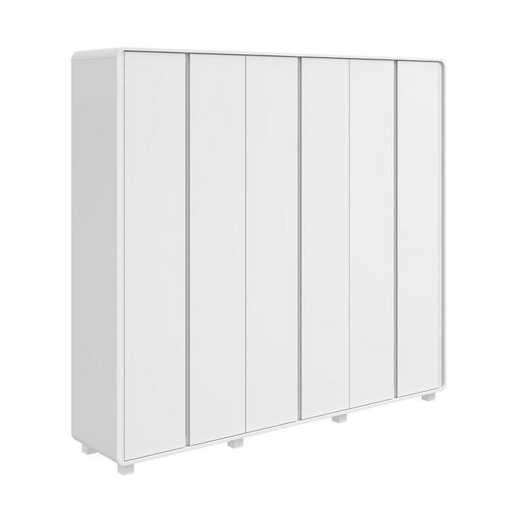 Guarda-roupa Casal Loop Com Pés 6 Portas 6 Gavetas Branco