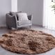 Tapete Pelo Alto Felpudo Macio Anti Derrapante Anti Alérgico Mesclado Marrom Redondo - 60 cm Tapete para Sala e Quarto