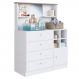 Cômoda Infantil 1 Porta 4 Gavetas Com Espelho House A05 Branco - Mpozenato