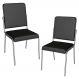 Kit 2 Cadeiras Cromada Sala Jantar 2C129CR Corino Preto Kappesberg