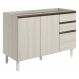 Balcao Para Pia 2P 3G 120cm MDF Kali 16417 Bianco Toq Bianco Toq Nicioli