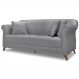 Sofa 2 Lugares Retro Polo 180cm Com Almofada Linho Cinza Ezz
