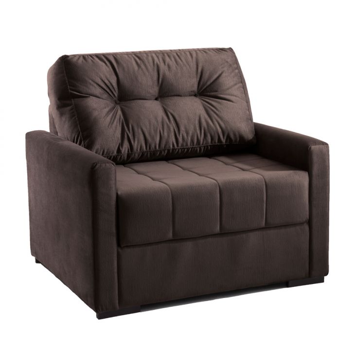 Sofá-Cama Solteiro Murilo Veludo Marrom Escuro